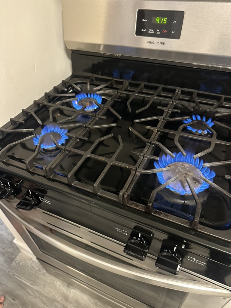 All four burners lit after ignition repair